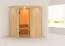 Eetu" sauna met bronskleurige deur en rand - Kleur: Naturel - 165 x 165 x 202 cm (B x D x H)