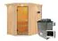 Sauna "Mika" SET mit Kranz und Ofen externe Steuerung easy 9 kW Edelstahl - 165 x 210 x 202 cm (B x T x H)