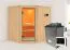 Sauna "Hanko" SET met gebronste deur & externe bediening voor de kachel "easy" 9 kW, roestvrij staal - 196 x 170 x 198 cm (B x D x H)