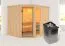 Sauna "Bjarki 3" SET met bronskleurige deur & kachel 9 kW roestvrij staal - 231 x 196 x 198 cm (B x D x H)