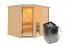 Sauna "Bjarki 3" SET mit bronzierter Tür & Ofen 9 kW Edelstahl - 231 x 196 x 198 cm (B x T x H)