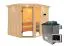 Sauna "Bjarki 3" SET met bronskleurige deur en kroon met kachel externe regeling eenvoudig 9 kW roestvrij staal - 245 x 210 x 202 cm (B x D x H)