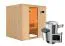 Sauna "Agnar" SET met bronskleurige deur - kleur: natuur, kachel externe regeling eenvoudig 3,6 kW - 196 x 170 x 198 cm (B x D x H)