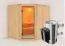 Sauna "Askjell" SET met gebronsde deur en kachel van 3,6 kW - 196 x 170 x 198 cm (B x D x H)