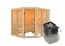 Sauna "Alvara" SET met gebronsde deur - kleur: onbehandeld, kachel 9 kW - 231 x 196 x 198 cm (B x D x H)