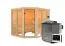 Sauna "Alvara" SET met bronskleurige deur - kleur: natuur, kachel BIO 9 kW met - 231 x 196 x 198 cm (B x D x H)