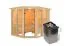 Sauna "Alvara" SET met bronskleurige deur en rand - kleur: naturel, kachel 9 kW - 245 x 210 x 202 cm (B x D x H)