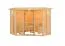 Sauna "Dilja" met gebronste deur en kroonlijst - kleur: onbehandeld - 245 x 245 x 202 cm (B x D x H)