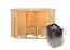 Sauna "Dilja" SET met bronskleurige deur en rand - kleur: naturel, kachel 9 kW - 245 x 245 x 202 cm (B x D x H)