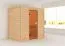 Sauna "Fynn" met gebronsde deur - kleur: onbehandeld - 195 x 145 x 187 cm (B x D x H)