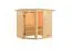 Sauna "Birger" met gebronsde deur en kroonlijst - kleur: onbehandeld - 224 x 160 x 191 cm (B x D x H)