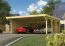 Dubbele carport Classic 2 Variant A met PVC dak, kleur: Natural KDI, grondoppervlakte 30,4 m²