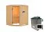Sauna "Geysa" SET - Kleur: naturel, kachel externe regeling eenvoudig 9 kW - 170 x 151 x 198 cm (B x D x H)