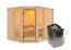 Sauna "Tjelvar 3" SET met bronskleurige deur & kachel 9 kW - 231 x 196 x 198 cm (B x D x H)