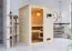 Sauna "Eivind" SET met bronskleurige deur - kleur: natuur, kachel externe regeling easy 3,6 kW - 145 x 145 x 187 cm (B x D x H)
