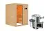 Sauna "Eivind" SET met bronskleurige deur - kleur: natuur, kachel externe regeling easy 3,6 kW - 145 x 145 x 187 cm (B x D x H)