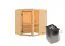 Sauna "Birger" SET met bronskleurige deur - kleur: onbehandeld, kachel 9 kW - 196 x 146 x 187 cm (B x D x H)