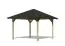 Vierkant paviljoen SET incl. zwarte dakshingles, kleur: (natuur) keteldruk geïmpregneerd, grondoppervlakte 7,3 m²