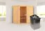 Sauna "Leevi" SET met bronskleurige deur - kleur: onbehandeld, kachel 9 kW - 170 x 151 x 198 cm (B x D x H)