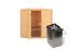 Sauna "Leevi" SET met bronskleurige deur - kleur: onbehandeld, kachel 9 kW - 170 x 151 x 198 cm (B x D x H)