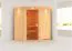 Leevi" sauna met bronskleurige deur en rand - Kleur: Naturel - 184 x 165 x 202 cm (B x D x H)
