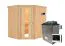 Sauna "Hanko" SET met energiebesparende deur - kleur: natuur, kachel externe regeling eenvoudig 9 kW - 196 x 170 x 198 cm (B x D x H)
