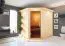 Hanko" sauna met kroonlijst en grafietkleurige deur - Kleur: Naturel - 210 x 184 x 202 cm (B x D x H)
