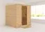 Sauna "Jonna" mit graphitfarbener Tür - Farbe: Natur - 196 x 196 x 200 cm (B x T x H)