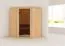 Eetu" sauna met grafietkleurige deur - Kleur: Naturel - 151 x 151 x 198 cm (B x D x H)