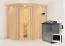 Sauna "Mika" SET met energiebesparende deur en kroon - kleur: natuur, kachel BIO 9 kW - 165 x 210 x 202 cm (B x D x H)