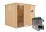 Sauna "Toivo" SET met grafietkleurige deur en rand - kleur: naturel, kachel externe regeling eenvoudig 9 kW - 245 x 210 x 202 cm (B x D x H)