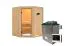 Sauna "Eetu" SET met heldere glazen deur & kachel externe regeling eenvoudig 9 KW - 151 x 151 x 198 cm (B x D x H)