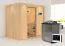Sauna "Veli" SET met heldere glazen deur, boven lijst & kachel BIO 9 kW - 210 x 165 x 202 cm (B x D x H)