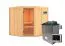 Sauna "Nooa" SET met heldere glasdeur - kleur: natuur, kachel externe regeling eenvoudig 9 KW - 196 x 196 x 198 cm (B x D x H)