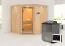 Sauna "Nooa" SET met heldere glazen deur, boven lijst & kachel BIO 9 kW - 210 x 210 x 202 cm (B x D x H)