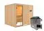 Sauna "Toivo" SET met heldere glazen deur & kachel externe regeling eenvoudig 9 KW - 231 x 196 x 198 cm (B x D x H)
