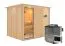 Sauna "Toivo" SET met heldere glazen deur, kroon & kachel BIO 9 kW - 245 x 210 x 202 cm (B x D x H)