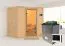 Sauna "Tjara 1" SET met heldere glazen deur & kachel externe regeling easy 9 KW - 193 x 184 x 209 cm (B x D x H)