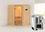 Sauna "Loran" SET met heldere glazen deur & kachel BIO 3,6 kW - 151 x 151 x 198 cm (B x D x H)