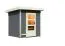 Heli" saunahuisje met moderne deur, kleur: terracotta grijs - 196 x 196 cm (B x D), oppervlakte: 3,3 m².