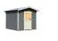 Kina 1" saunahuisje met vestibule en klassieke deur, kleur: terracotta grijs - 231 x 273 cm (B x D), vloeroppervlak: 5,7 m².