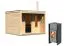 Saunahuis "Hilja" SET met houtkachel, kleur: naturel - 276 x 276 cm (b x d), vloeroppervlak: 7,6 m².