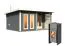 Saunahuis "Anni 5" SET A met houtkachel, kleur: terra grey - 509 x 369 cm (B x D), vloeroppervlak: 19 m².