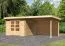 Berging / tuinhuis SET ACTION met lessenaarsdak incl. aanbouw dak & achterwand, kleur: onbehandeld hout, grondoppervlakte: 7.84 m²