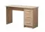 Praktisch bureau Powar 01, kleur: Sonoma eik, drie laden, ABS randen, handgrepen: grijs, afmetingen: 74,5 x 121 x 50 cm, eenvoudig ontwerp