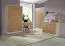 Bureau met lade | 120 x 50 x 81 cm | Kleur: eiken / wit | 1 deur | 3 vakken | witte metalen handgrepen | 1 schap | Nalut 04
