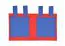 Stoffen tas - Kleur: Blauw/rood