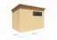 Berging / schuur Menden 04, onbehandeld - 18 mm prefab / elementen tuinhuis, grondoppervlakte: 6,18 m², lessenaarsdak, massief houten dubbele deur