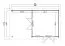 Chalet / tuinhuis G285 lichtgrijs incl. vloer - 44 mm, grondoppervlakte: 22,75 m², plat dak