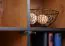Vitrine kast Slatina 01, kleur: eiken / zwart, deels massief - afmetingen: 203 x 91 x 45 cm (H x B x D)